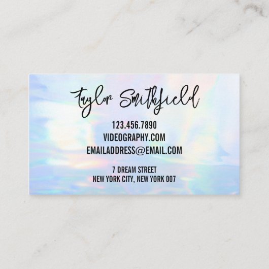 Imitate Holo Social Media Business Card Visitenkarte (Rückseite)