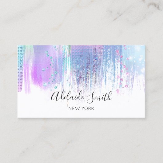 IMITATE holografisch lila Farbstriche Visitenkarte (Vorderseite)