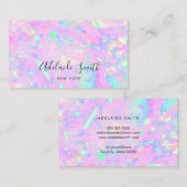 IMITATE holografisch rosa Opal Visitenkarte (Vorne/Hinten)