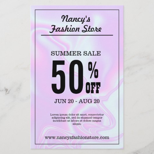 Imitate holografische irisierende Einhornhautextur Flyer (Vorne)