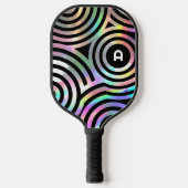 Imitate holografische Kreise Monogramm Pikleball-P Pickleball Schläger (Vorderseite)