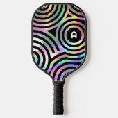Imitate holografische Kreise Monogramm Pikleball-P Pickleball Schläger (Rückseite)