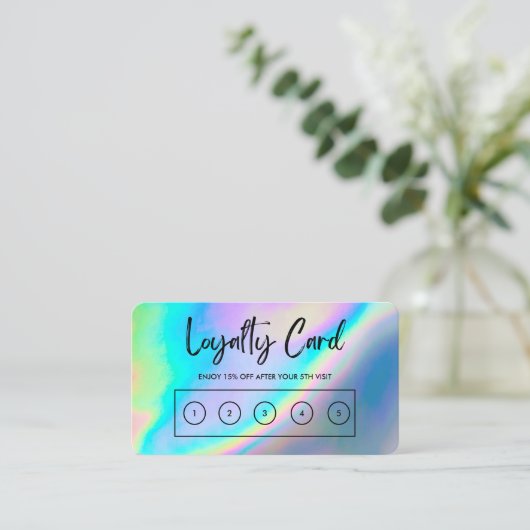 Imitate Holografische Kundenbindungskarte Visitenkarte (Stehend Vorderseite)