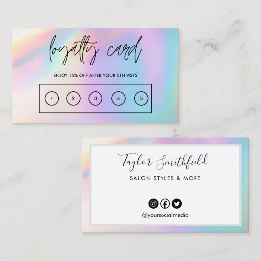 Imitate Holografische Kundenbindungskarte Visitenkarte (Vorne/Hinten)