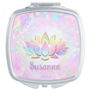 Imitate holografische Lotus-Blume Taschenspiegel