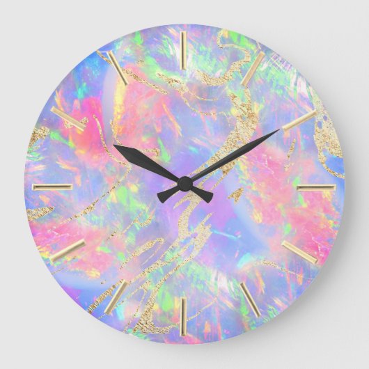 IMITATE holografische Opal Große Wanduhr (Vorderseite)