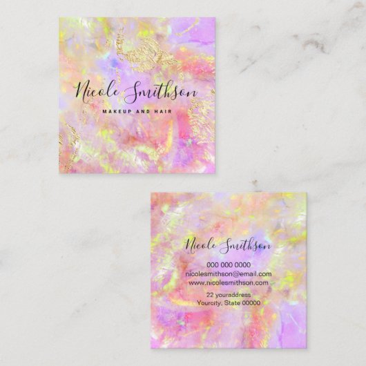 Imitate holografische Opal Quadratische Visitenkarte (Vorne/Hinten)