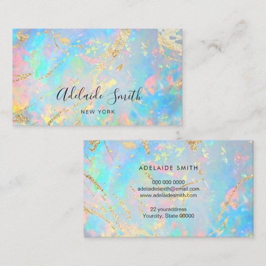 IMITATE holografische Opal-Steinstruktur Visitenkarte (Vorne/Hinten)