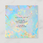 IMITATE holografische Opal-Textur Quadratische Visitenkarte (Rückseite)