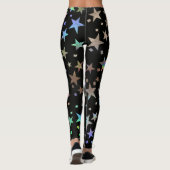 Imitate Holografische Regenbogenstars Muster Schwa Leggings (Rückseite)