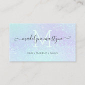 Imitate Holografische Signatur Script Moderner QR  Visitenkarte (Vorderseite)