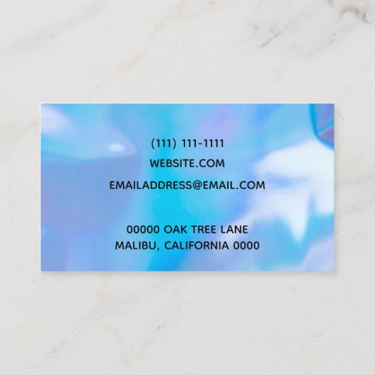 Imitate Holografische Visitenkarte (Rückseite)