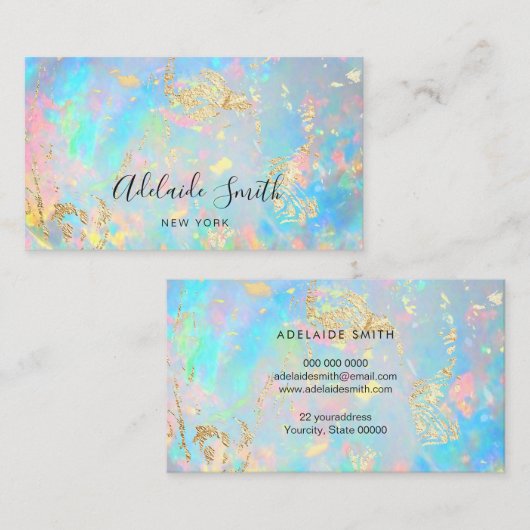 IMITATE holografische Wirkung Opal Stein Textur Visitenkarte (Vorne/Hinten)