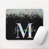 Imitate Holografischer Glitzer Iridescent Monogram Mousepad (Mit Mouse)