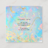 IMITATE, Holografischer Opal-Stein-Hintergrund Quadratische Visitenkarte (Rückseite)