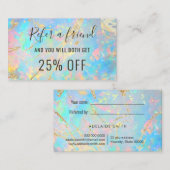 IMITATE Holografischer Opal-Stein-Textur Visitenkarte (Vorne/Hinten)