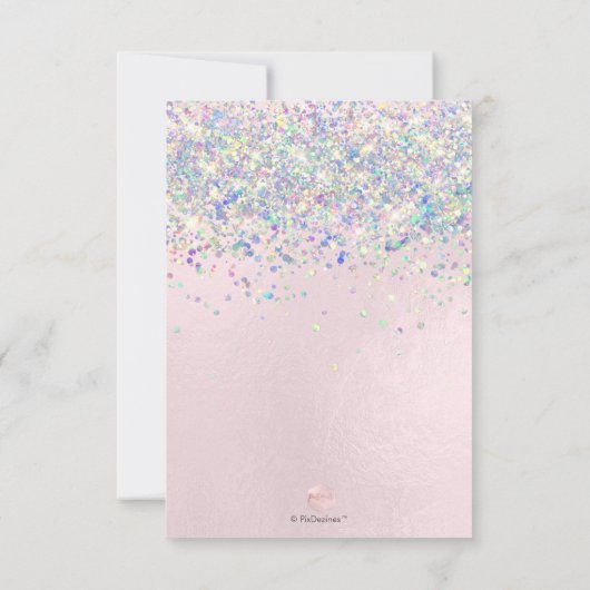 Imitate Hologram Sweet 16 Studded Diamond Blush Einladung (Rückseite)