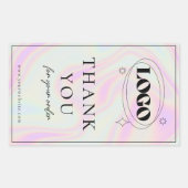 Imitate Holographic Business Logo Box Siegel Stick Rechteckiger Aufkleber (Vorderseite)