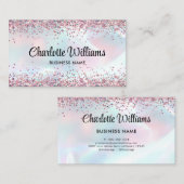 Imitate Holographic Elegante Glitzer Borders Trend Visitenkarte (Vorne/Hinten)
