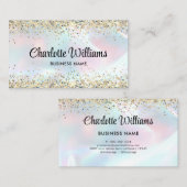 Imitate Holographic Elegante Glitzer Borders Trend Visitenkarte (Vorne/Hinten)
