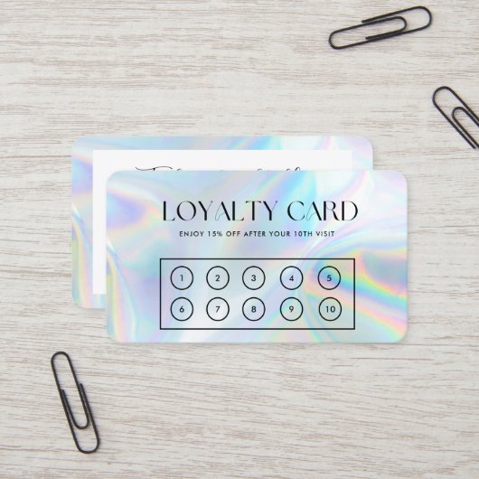 Imitate Holographic Elegante Loyalty Card Visitenkarte (Vorderseite/Rückseite Beispiel)