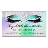 Imitate Holographic Glitzer Eyes Green Lila Magnetische Visitenkarte (Vorderseite)