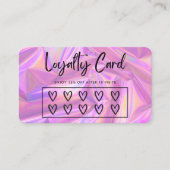 Imitate Holographic Hearts Custom Loyalty Card Visitenkarte (Vorderseite)