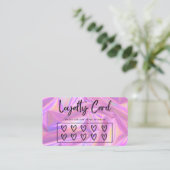 Imitate Holographic Hearts Custom Loyalty Card Visitenkarte (Stehend Vorderseite)