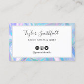 Imitate Holographic Hearts Custom Loyalty Card Visitenkarte (Rückseite)