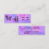 Imitate Holographic Lashes Brows Discount Card Mini Visitenkarte (Vorne/Hinten)