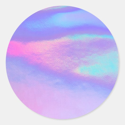 Imitate Holographic Lila Custom Trendy Runder Aufkleber (Vorderseite)