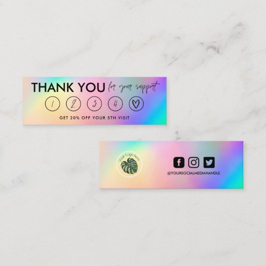 Imitate Holographic Makeup Hair dank Loyalty Card Mini Visitenkarte (Vorne/Hinten)