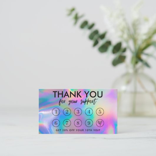 Imitate Holographic Makeup Hair dank Loyalty Card Visitenkarte (Stehend Vorderseite)