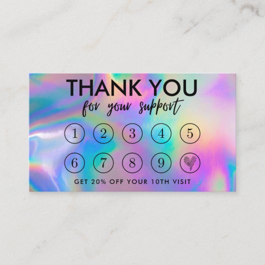 Imitate Holographic Makeup Hair dank Loyalty Card Visitenkarte (Vorderseite)