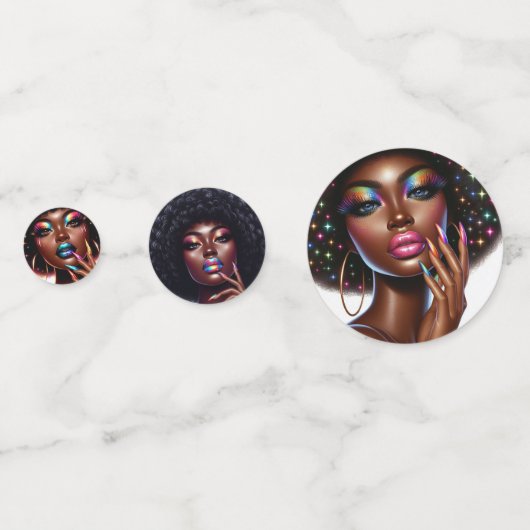 Imitate Holographic Melanin Chic Afro Beauty Konfetti (Vorderseiten)