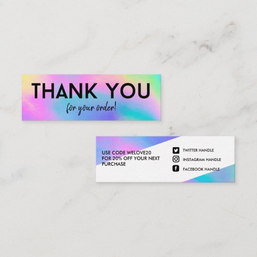 Imitate Holographic mini Visitenkarte (Vorne/Hinten)