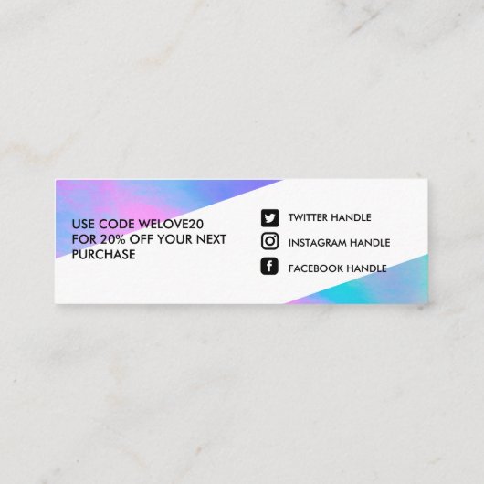 Imitate Holographic mini Visitenkarte (Rückseite)