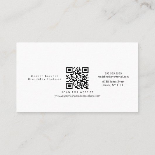 Imitate Holographic Music Producer Gold Rings Blac Visitenkarte (Rückseite)