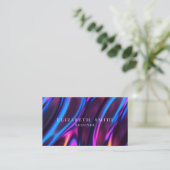 Imitate Holographic Neon Beruflich Business Card Visitenkarte (Stehend Vorderseite)