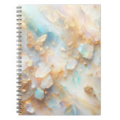 Imitate Holographic Opal Moonstone Gold Butterfly Notizblock (Vorderseite)