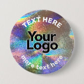 Imitate Holographic Rainbow Glitzer Business Logo Button (Vorderseite)