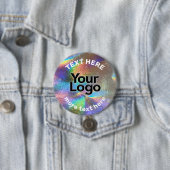 Imitate Holographic Rainbow Glitzer Business Logo  Button (Beispiel)