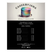 Imitate Holographic Rainbow Glitzer Cake Bäckerei Poster (Vorderseite)