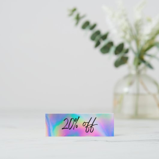 Imitate Holographic Stripes Discount Card Mini Visitenkarte (Stehend Vorderseite)