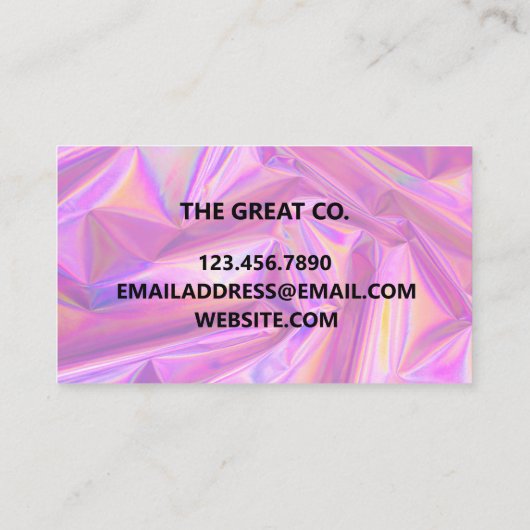 Imitate Holographic Trendy Business Card Visitenkarte (Rückseite)