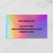 Imitate Holographic Trendy Business Card Visitenkarte (Rückseite)