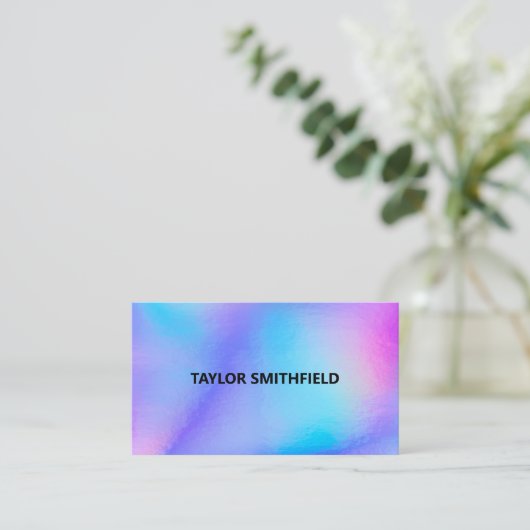 Imitate Holographic Trendy Business Card Visitenkarte (Stehend Vorderseite)