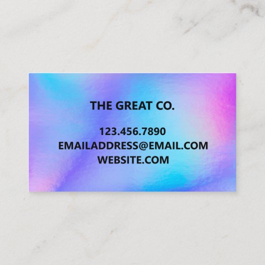 Imitate Holographic Trendy Business Card Visitenkarte (Rückseite)