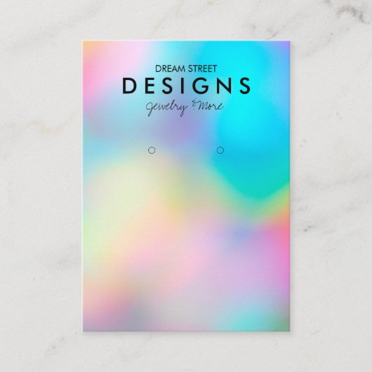 Imitate Holographic Trendy Earring Display Card Visitenkarte (Vorderseite)