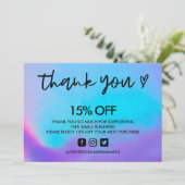 Imitate Holographic Vielen Dank Einladung (Stehend Vorderseite)